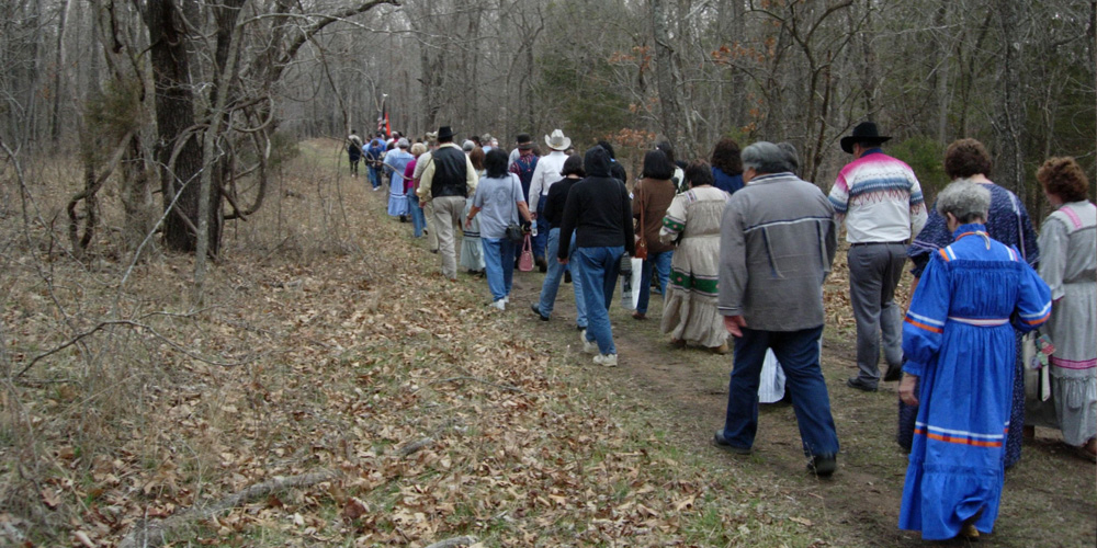Forest trail with people - 3D pen art