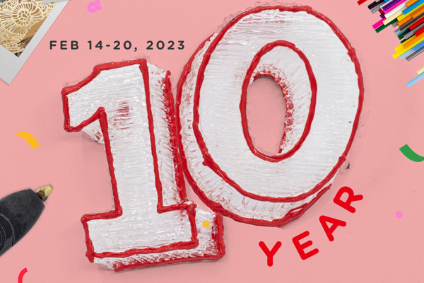 3D pen art: Close-up cake with number