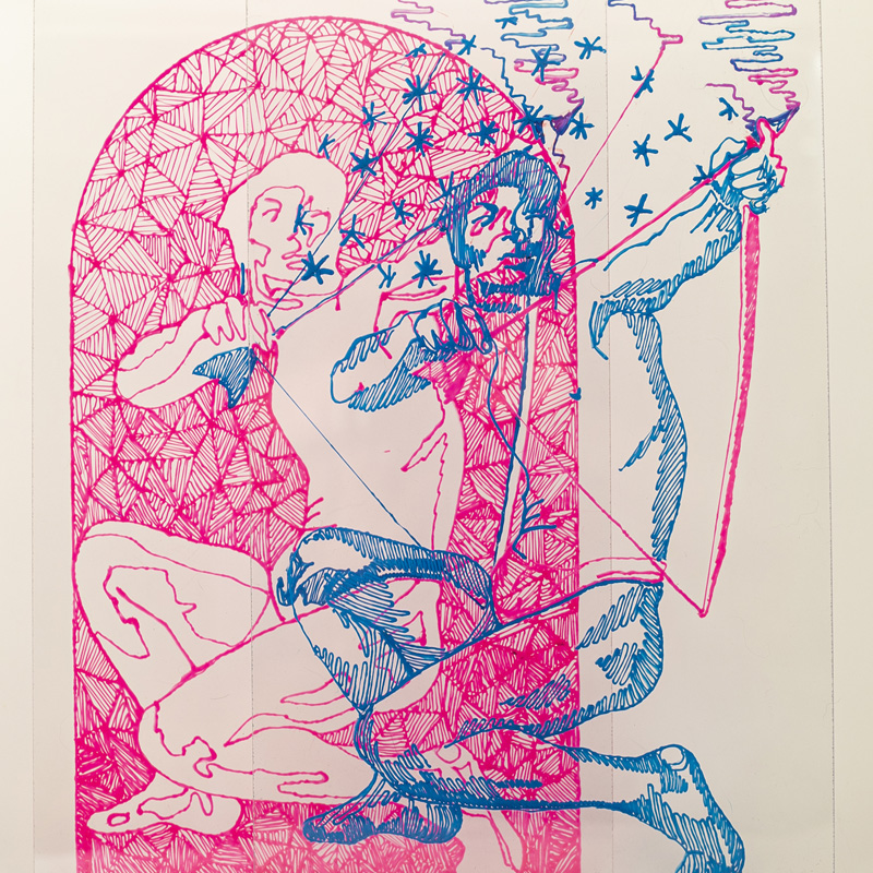 Grass 3D pen art: Fake animals in vibrant display