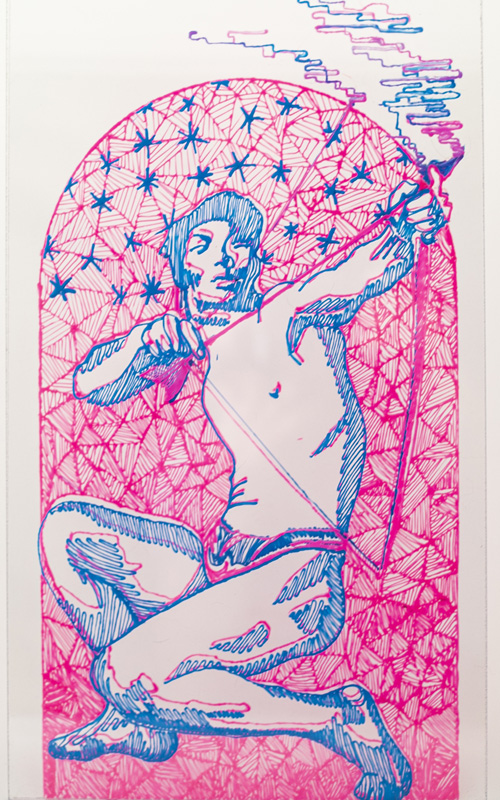 3D drawing: Woman with bow