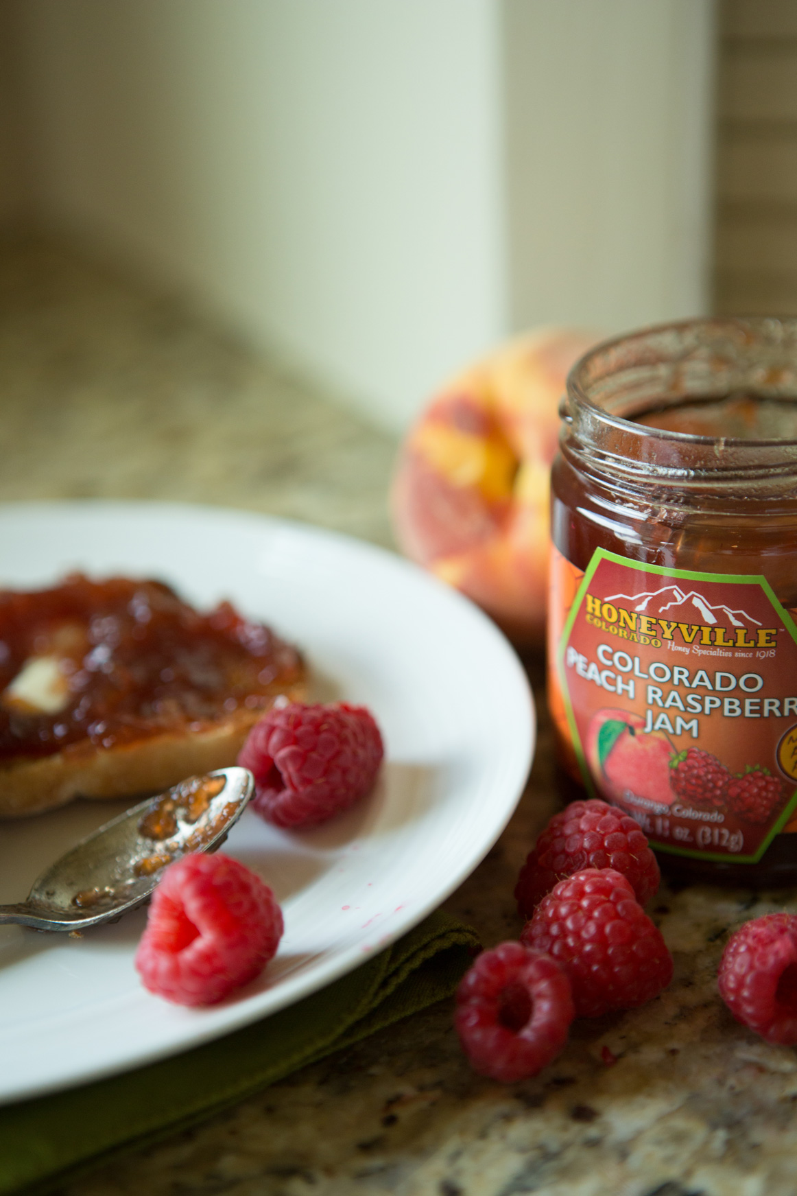 PEACH RASPBERRY JAM, Jams & Butters Honeyville Colorado