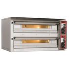 Horno para pizza, 2 cámaras, eléctrico, control analógico, capacidad para 9+9 pizzas de Ø 33 cm