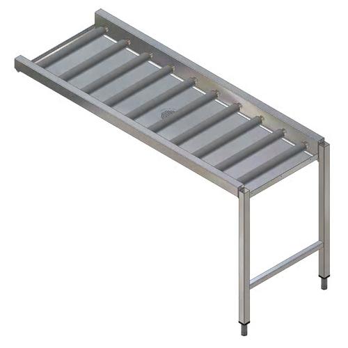 Mesa rodillos largos,fija,desmon.1100mm