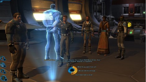 Why can't the holograms stand on the ground like everyone else? Dialogue