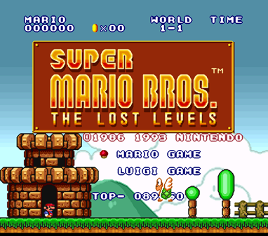 SMBLostLevels Super Mario Brothers All-Stars