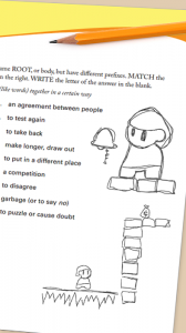 I can only sketch if it's in a fourth grade workbook.