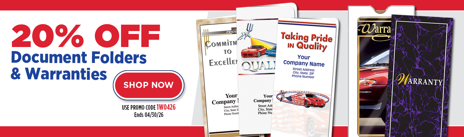 20% Off All Document Folders