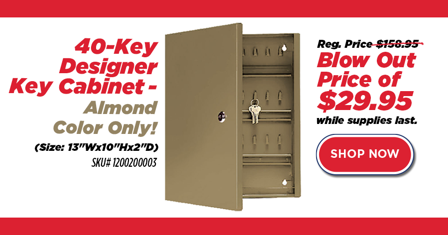 40-Key Designer Key Cabinet - Almond