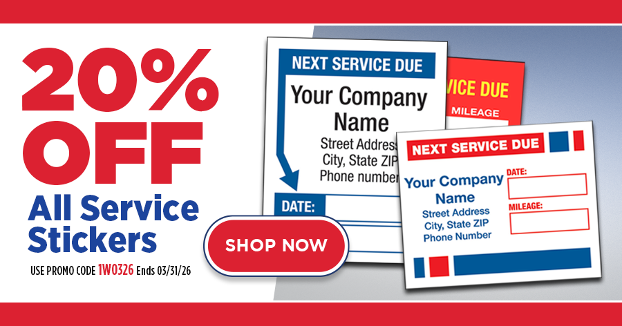 20% Off All Service Stickers