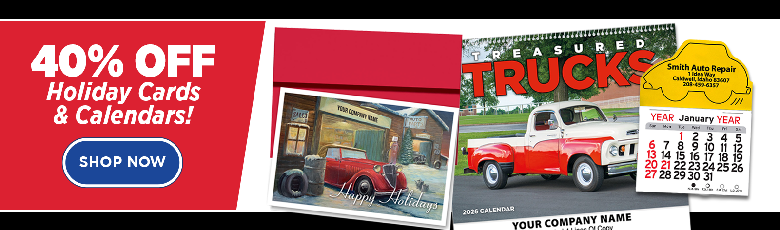 40% OFF Holiday Cards & Calendars!