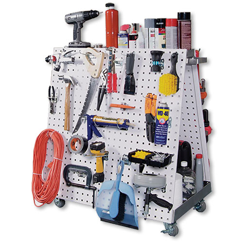 Mobile Tool Cart Steel Pegboard Utility Carts Auto Supply