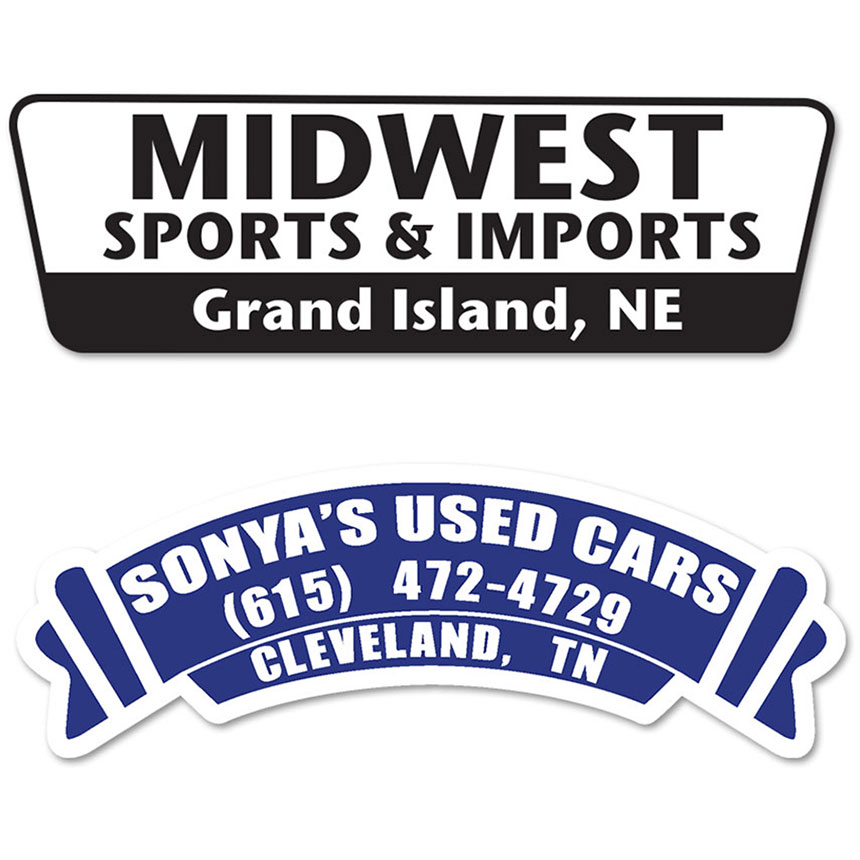 White Standard Car Decal Auto Shop Supply