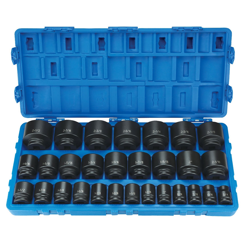 Grey Pneumatic 29pc 3/4 Drive Standard Impact Socket Set