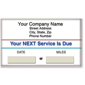thumbnail image 2 of Personalised Oil Service Due Custom Decal – Next Service Sticker With Your Name – Vinyl, Made In France 2 of 5