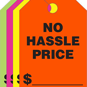 Fluorescent Mirror Tags - No Hassle Price (50)