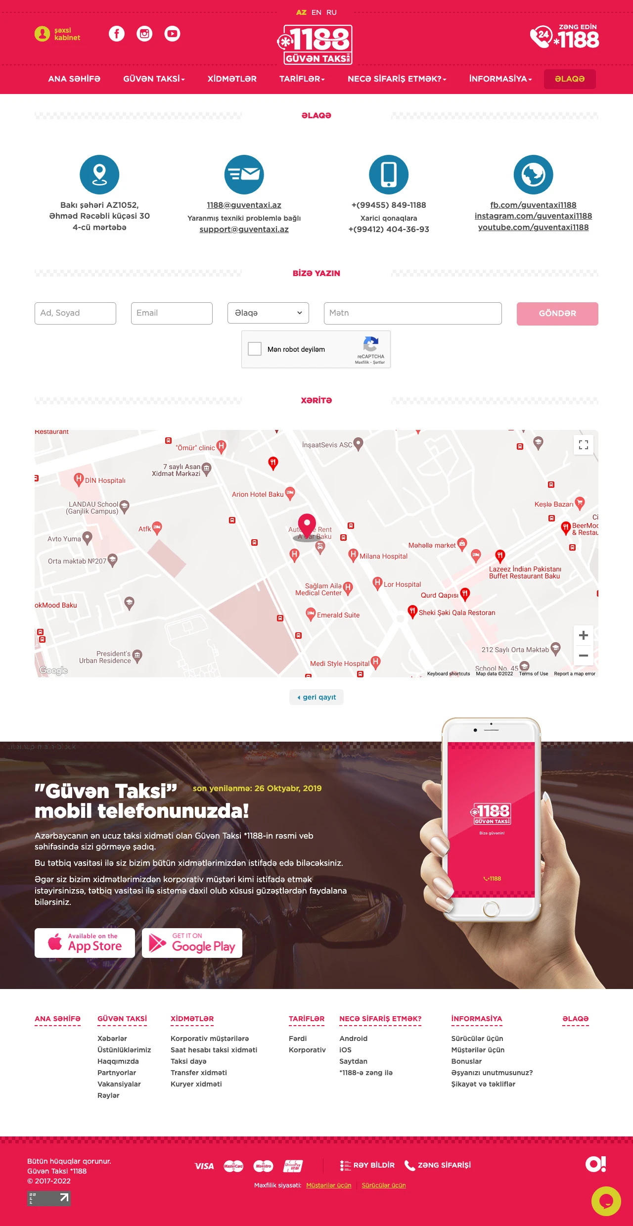 Güvən Taksi şirkətinin saytı 12