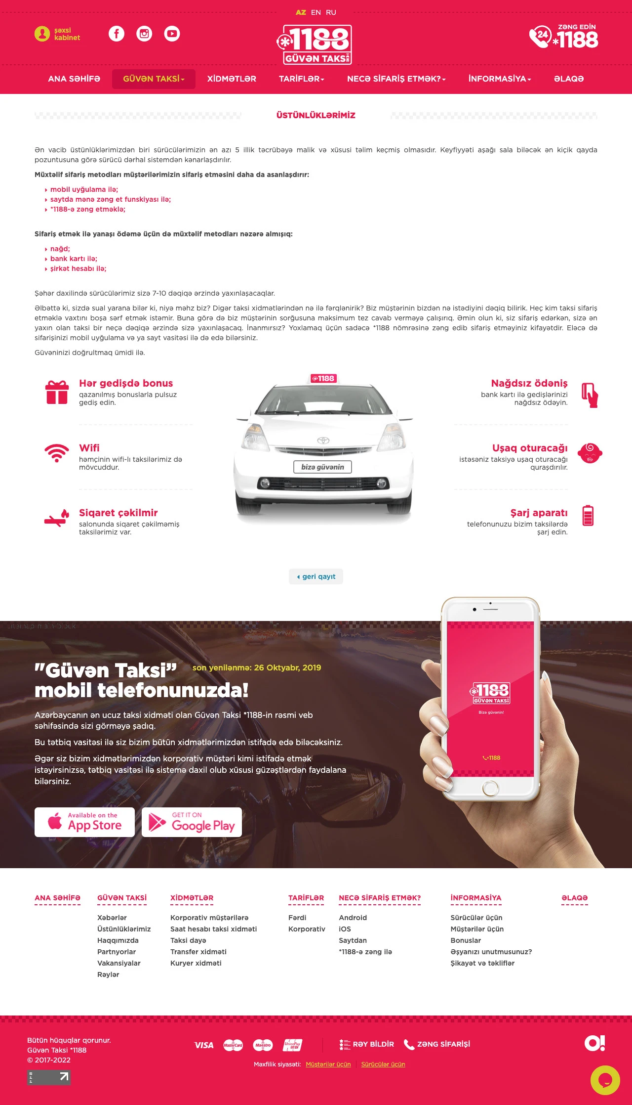 Güvən Taksi şirkətinin saytı 4