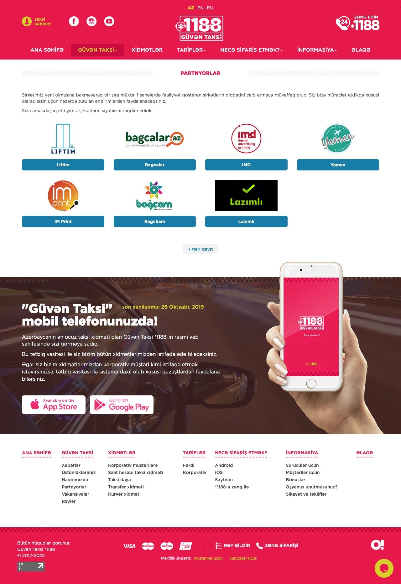 Güvən Taksi şirkətinin saytı 6