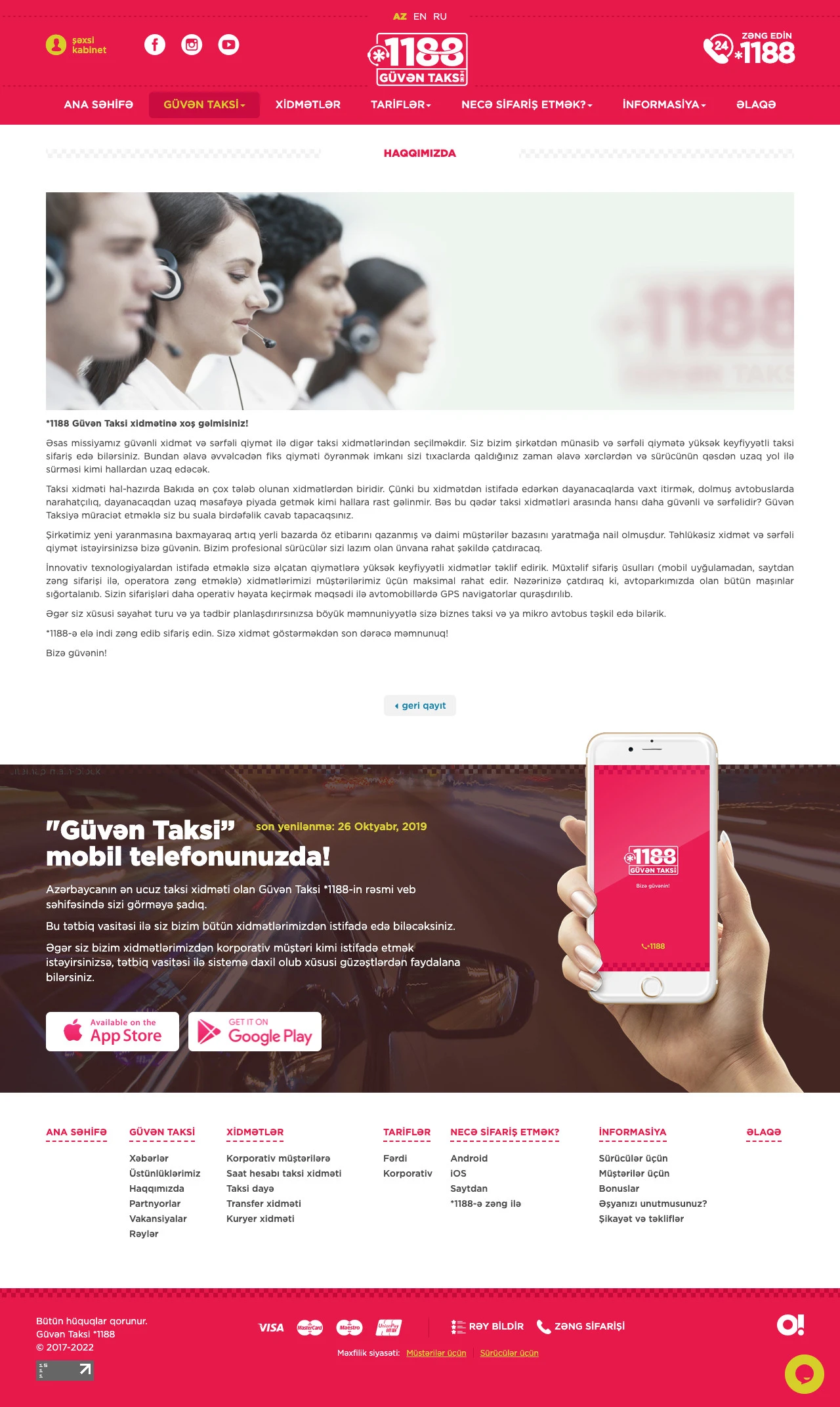 Güvən Taksi şirkətinin saytı 5