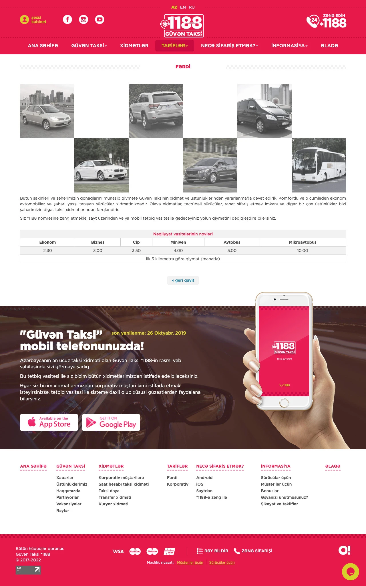 Güvən Taksi şirkətinin saytı 8