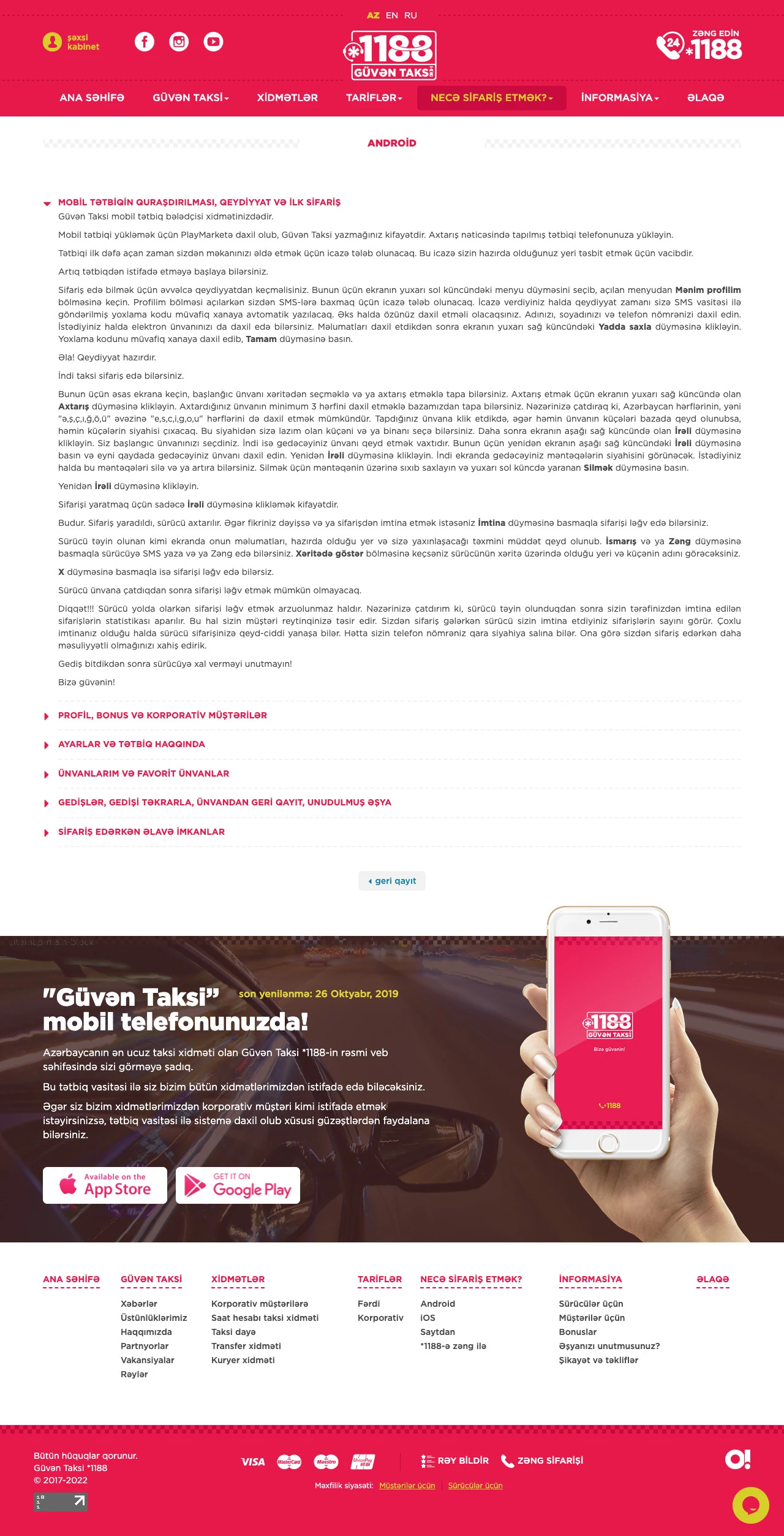 Güvən Taksi şirkətinin saytı 10