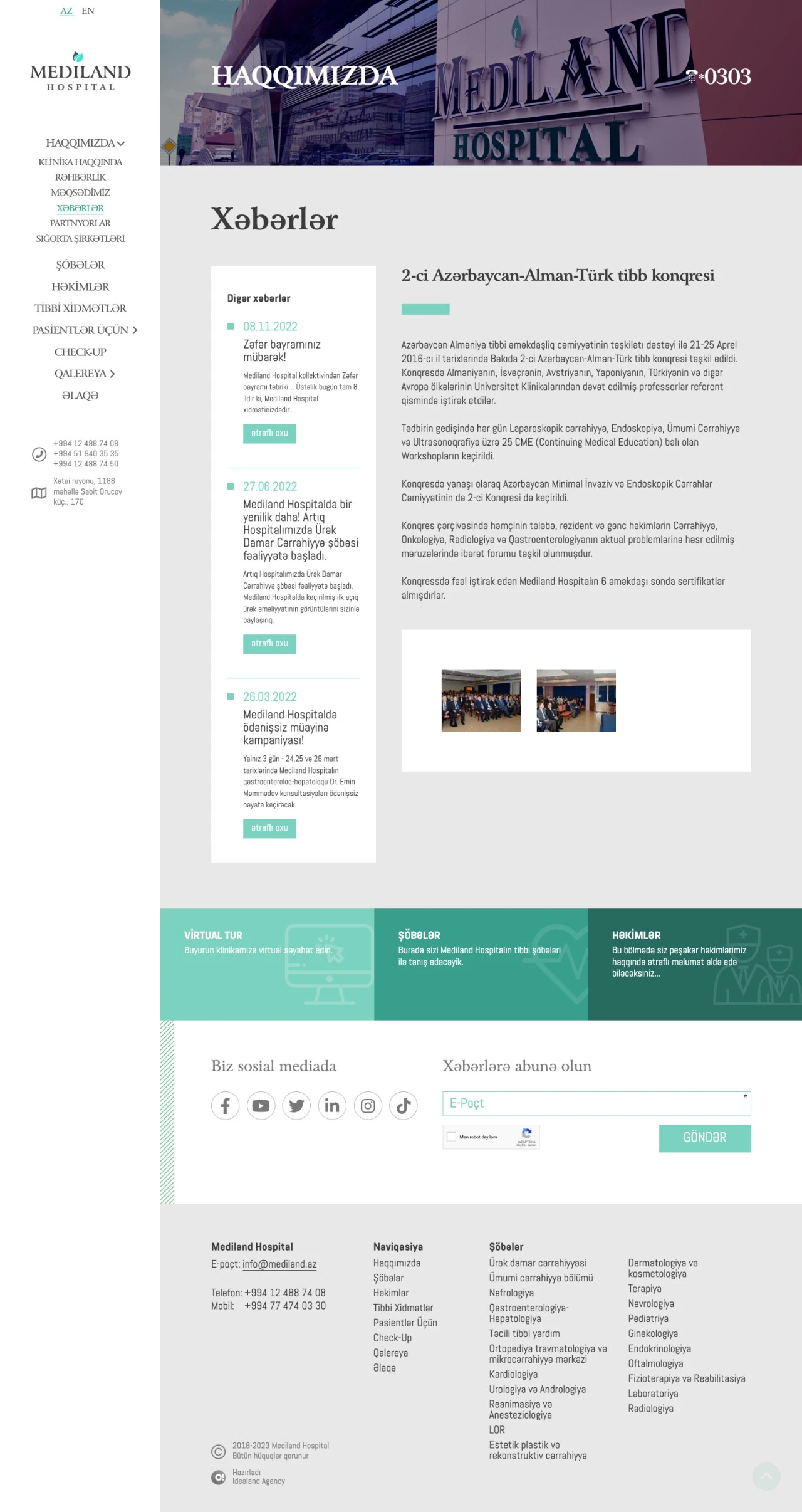 Mediland Hospital's Website 5