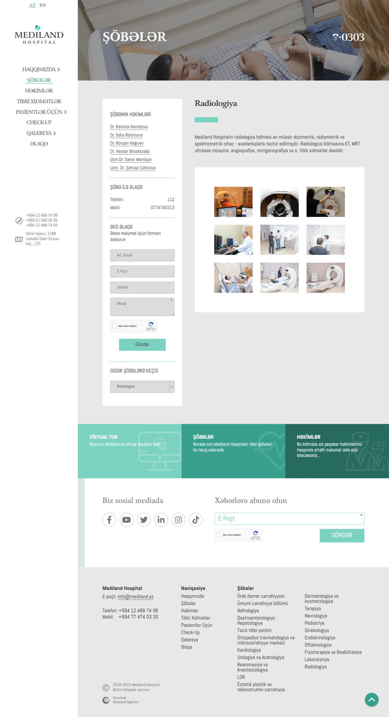 Mediland Hospital's Website 8