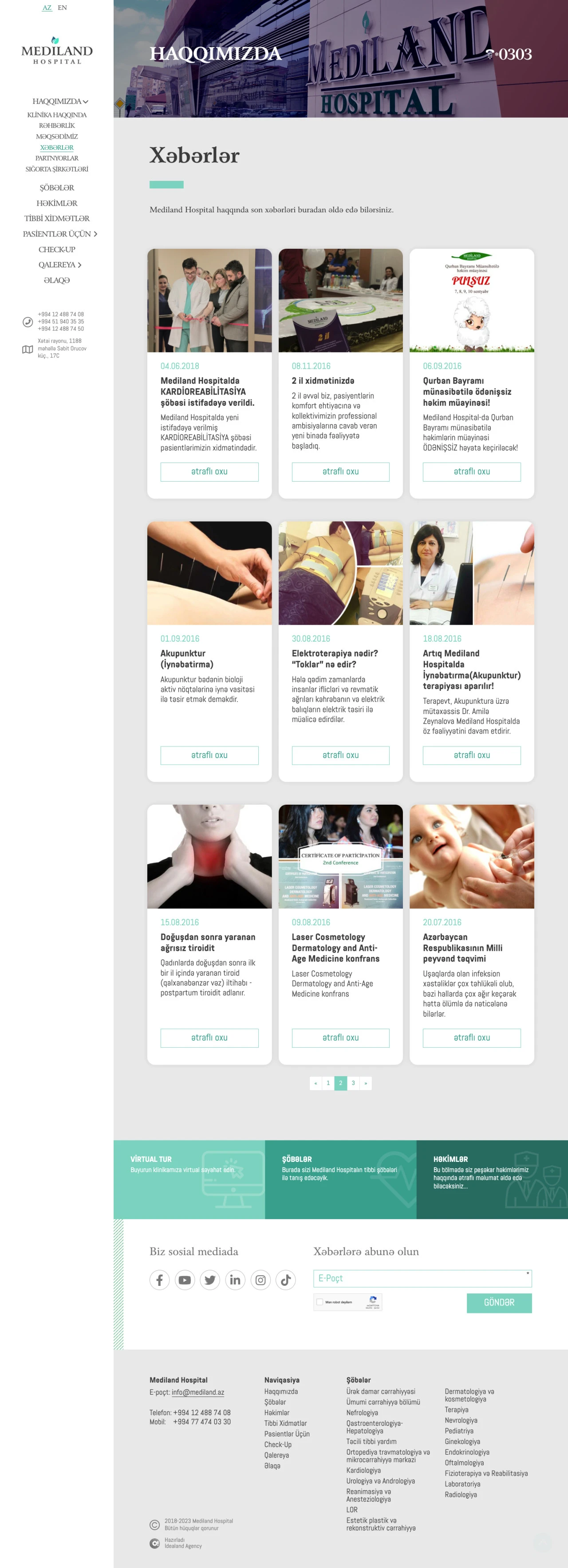 Mediland Hospital's Website 4