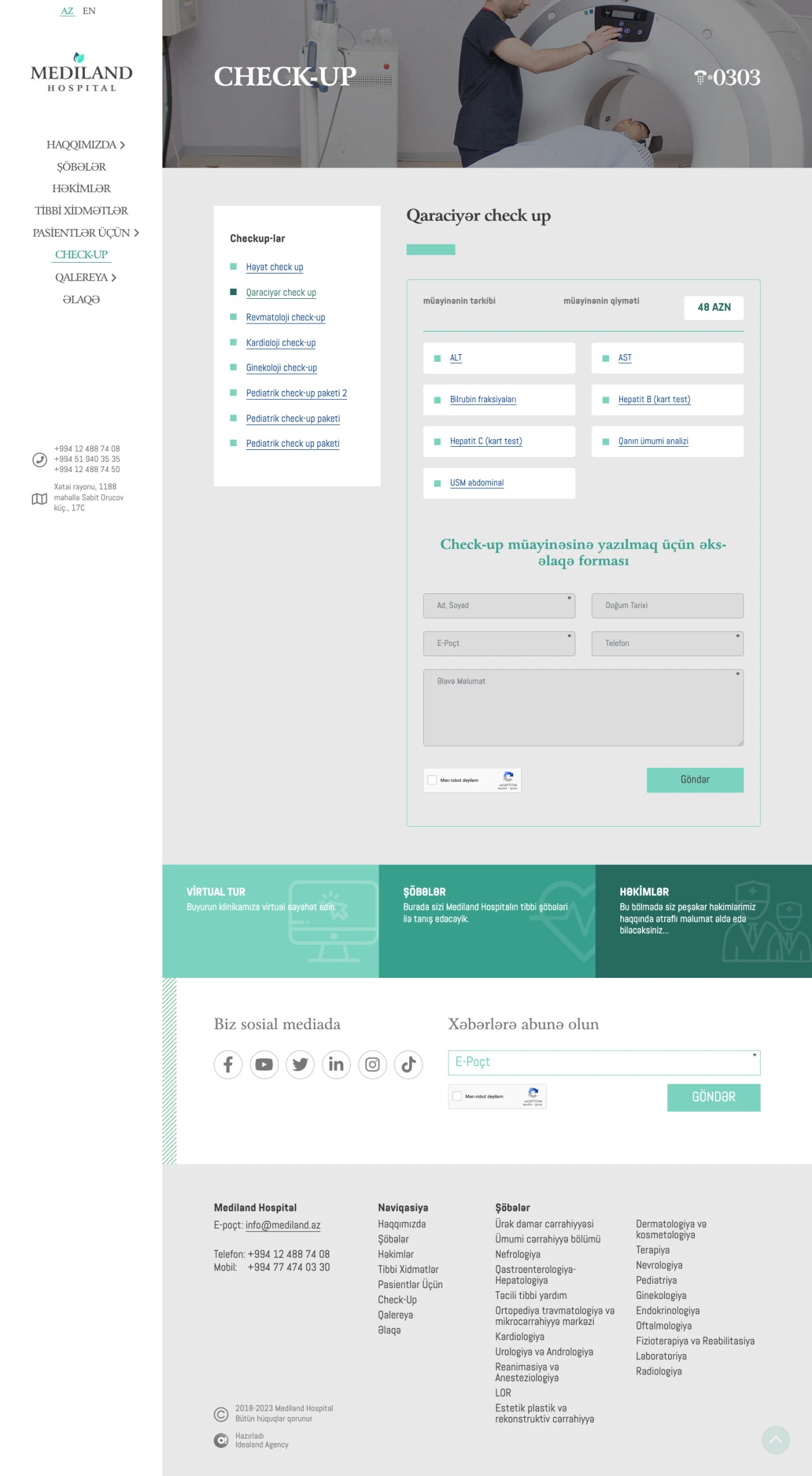 Mediland Hospital's Website 13