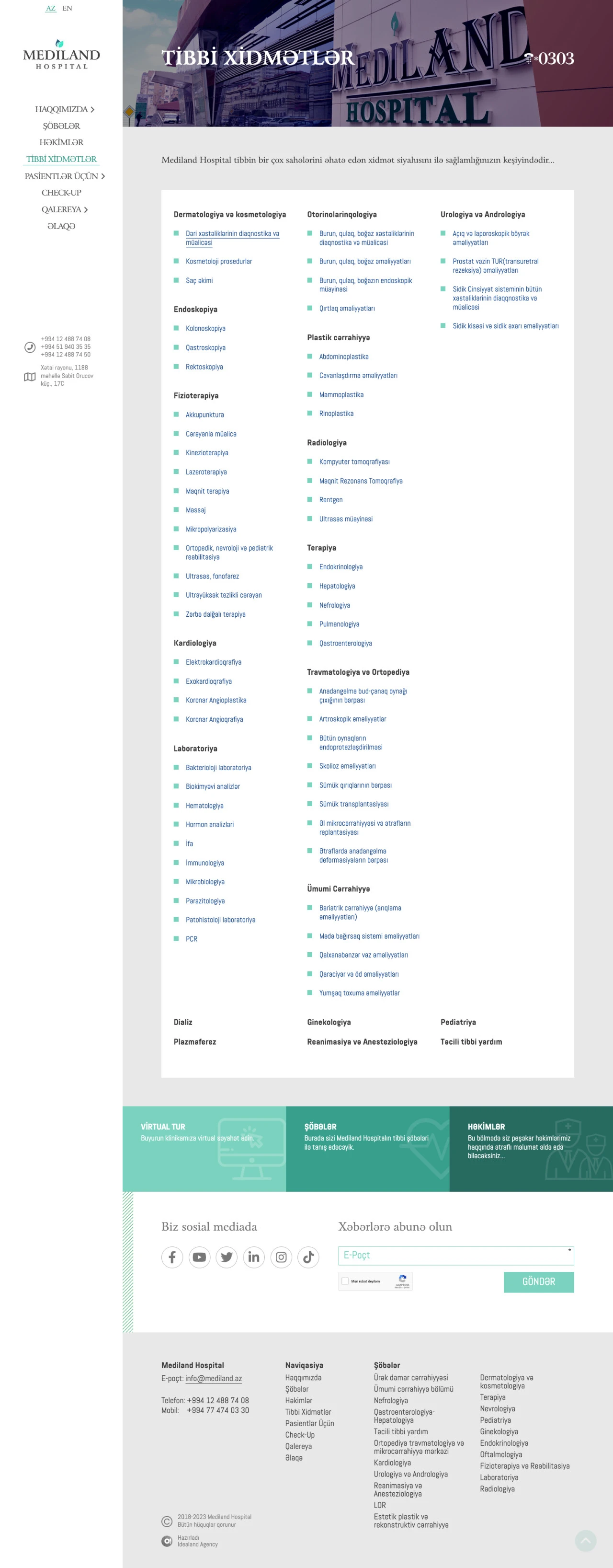 Mediland Hospital's Website 11