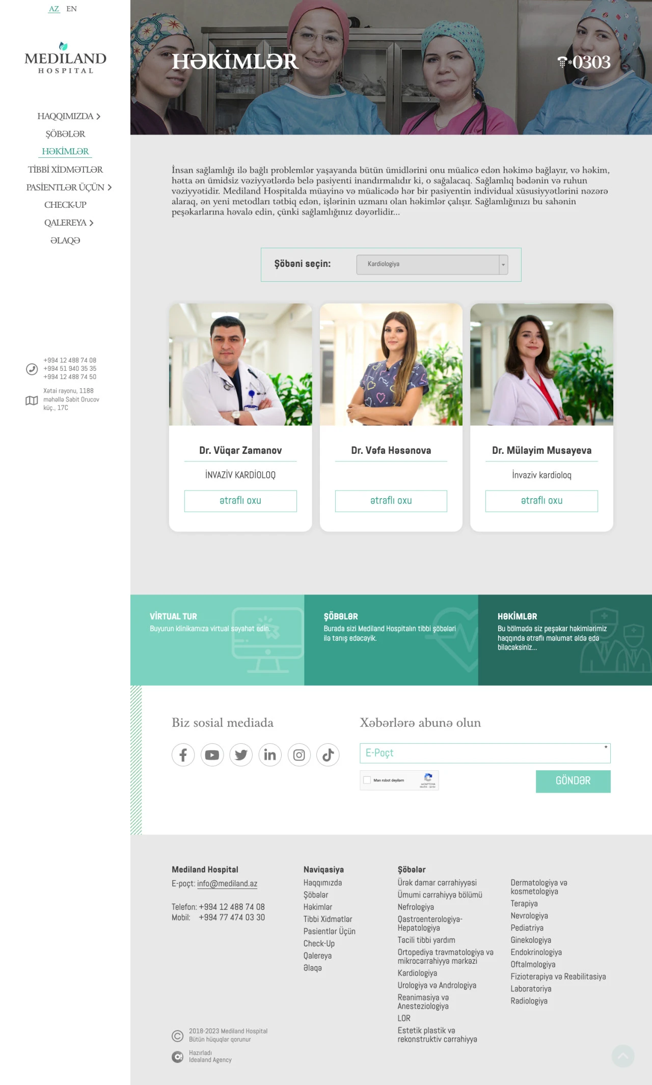 Mediland Hospital's Website 9