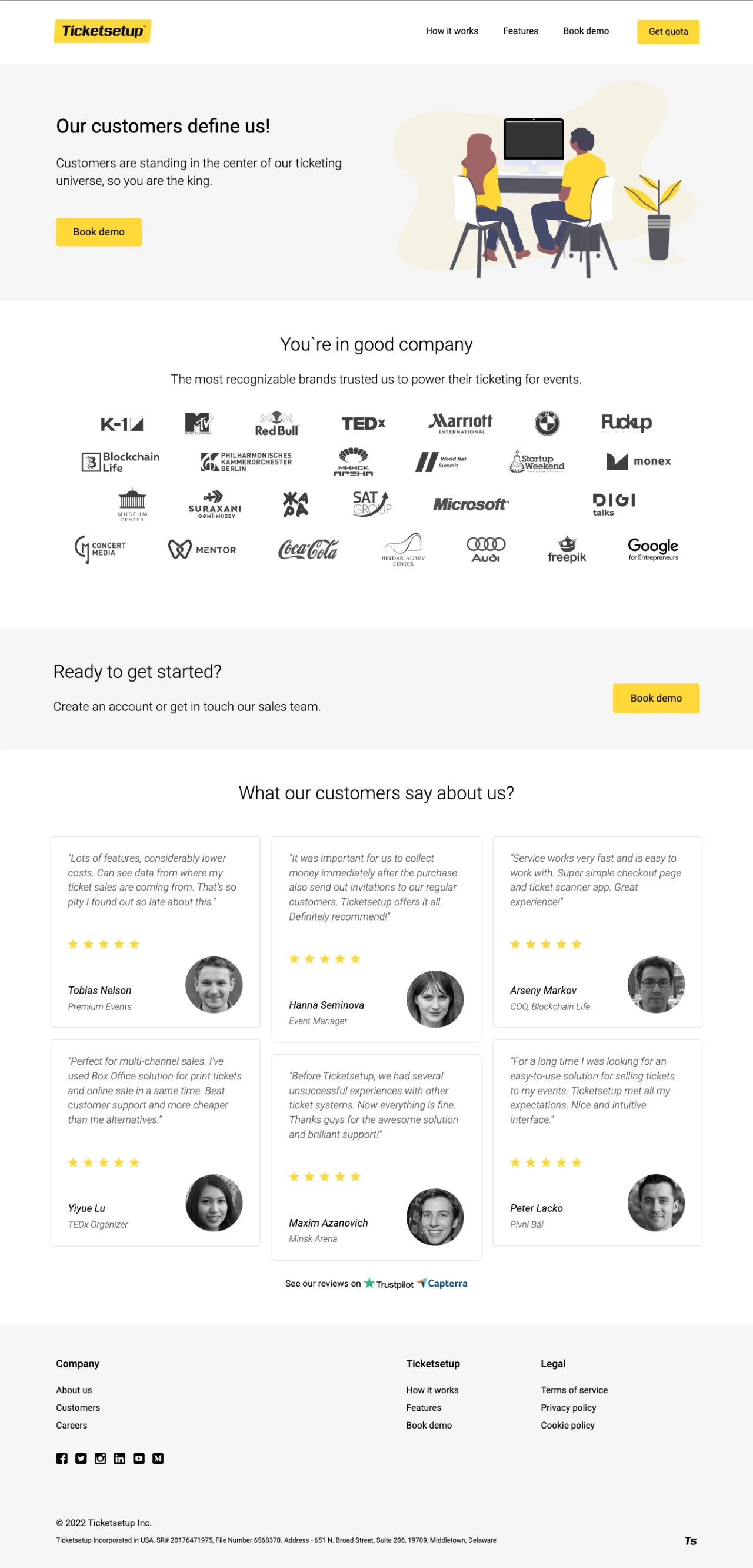 Сайт компании Ticketsetup 5