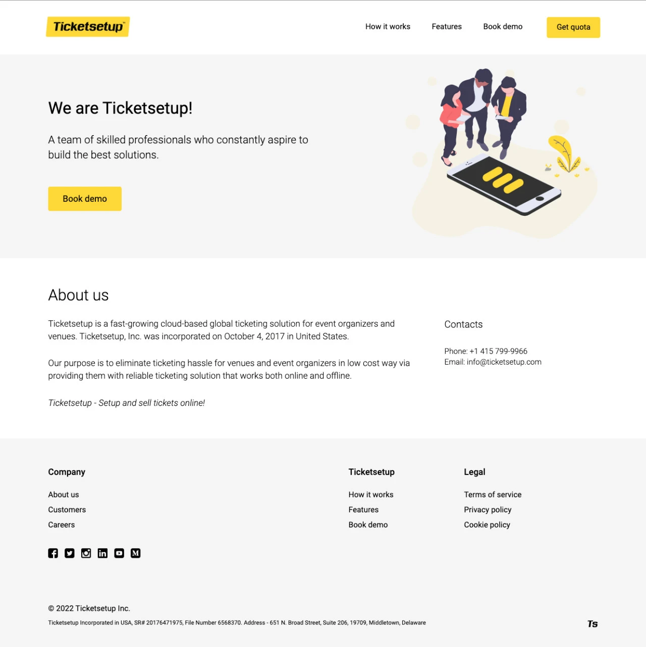 Сайт компании Ticketsetup 4
