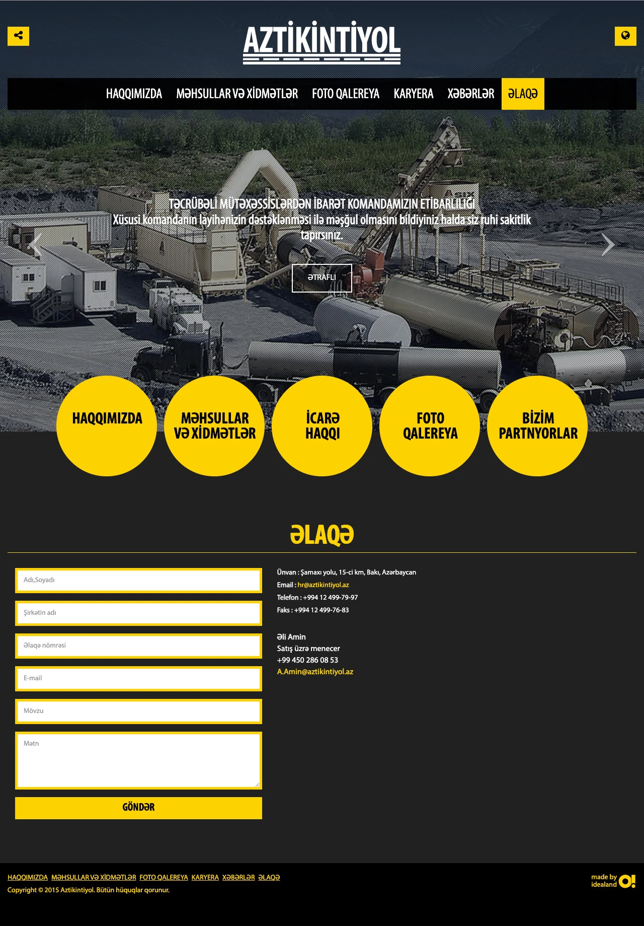 Сайт компании Aztikintiyol 12