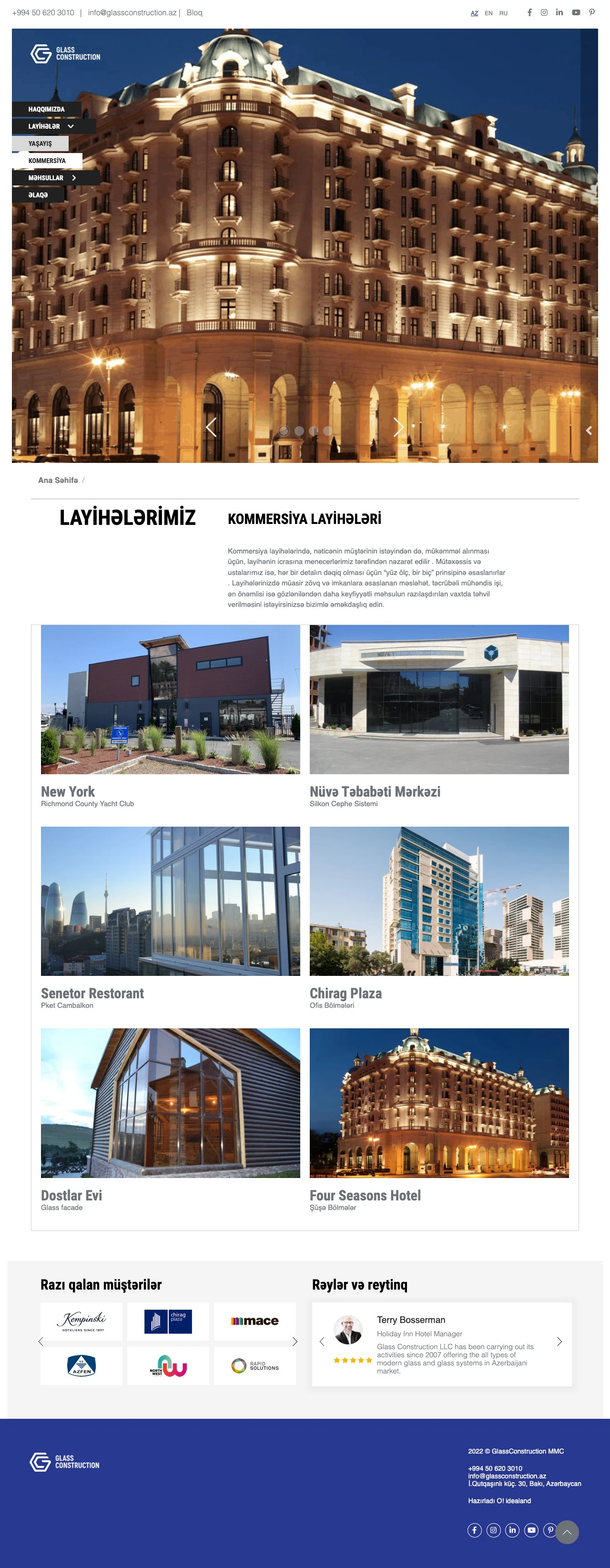 Glass Construction Company's Website 3