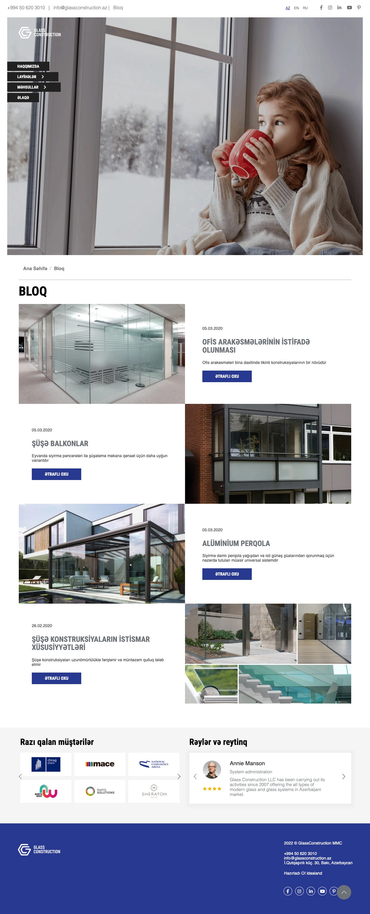 Glass Construction Company's Website 7
