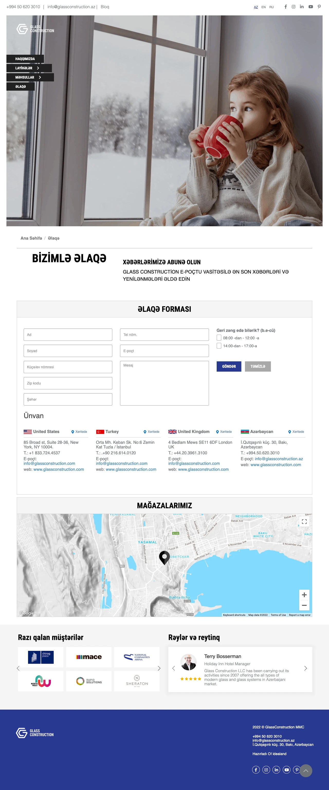 Glass Construction Company's Website 8