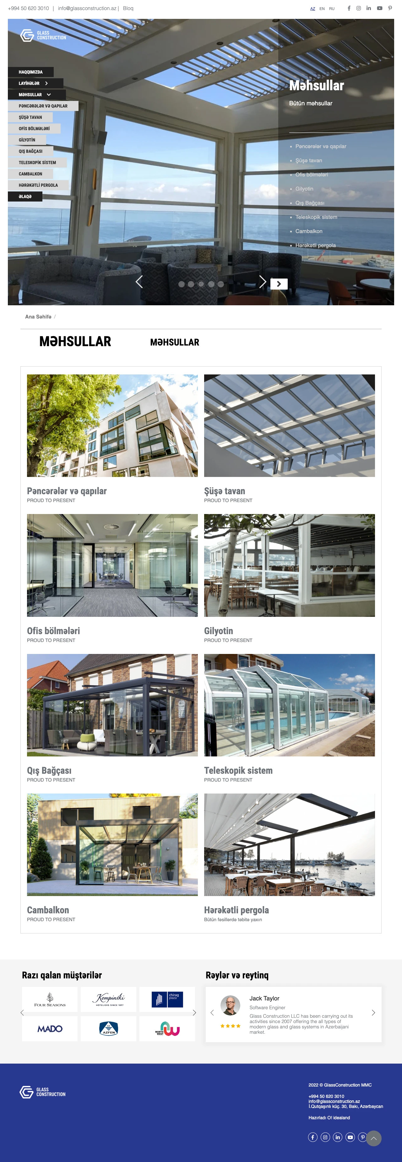 Glass Construction Company's Website 4