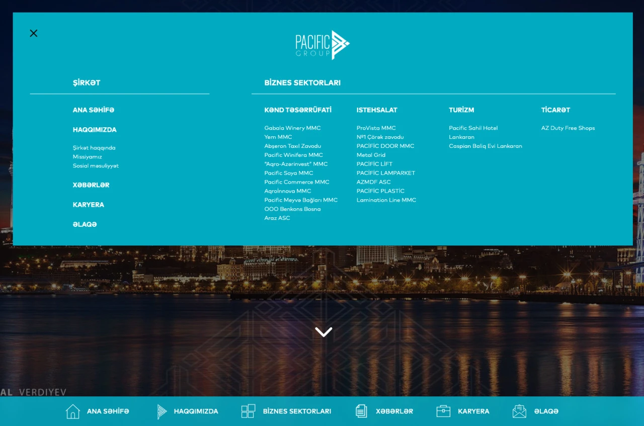 Pacific Group Company's Website 2