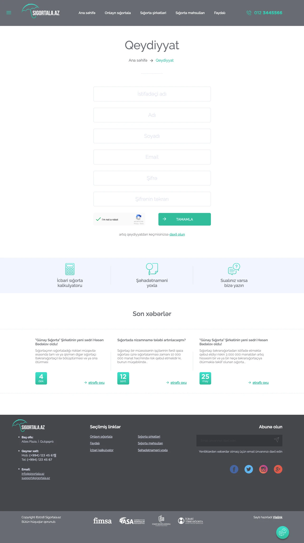 Sigortala - Online Insurance Company's Website 2