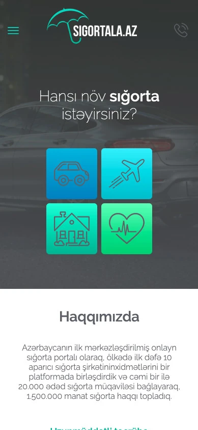 Sigortala - Online Insurance Company's Website 1