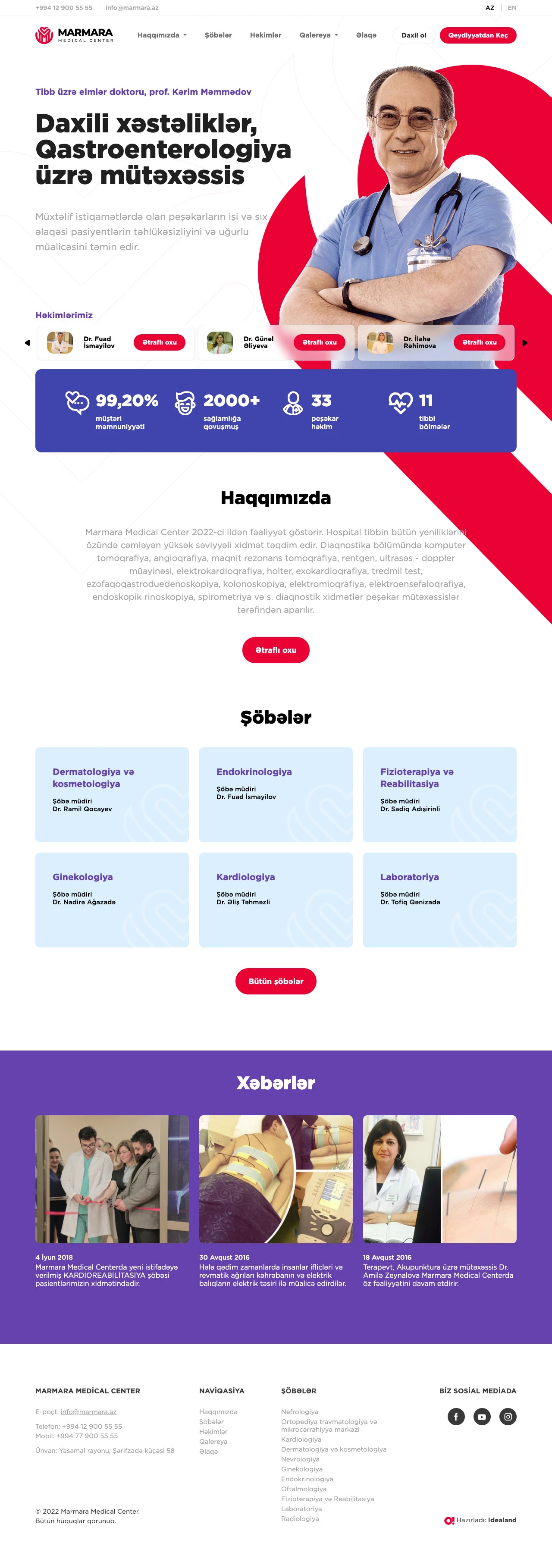 Сайт больницы Marmara Medical Center 1