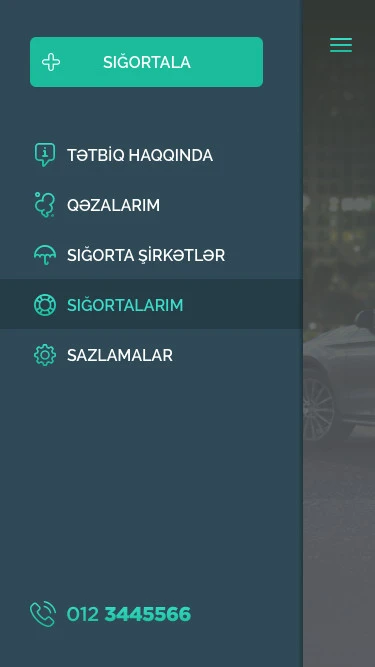 Sığortala - onlayn sığorta şirkətinin mobil tətbiqi 2