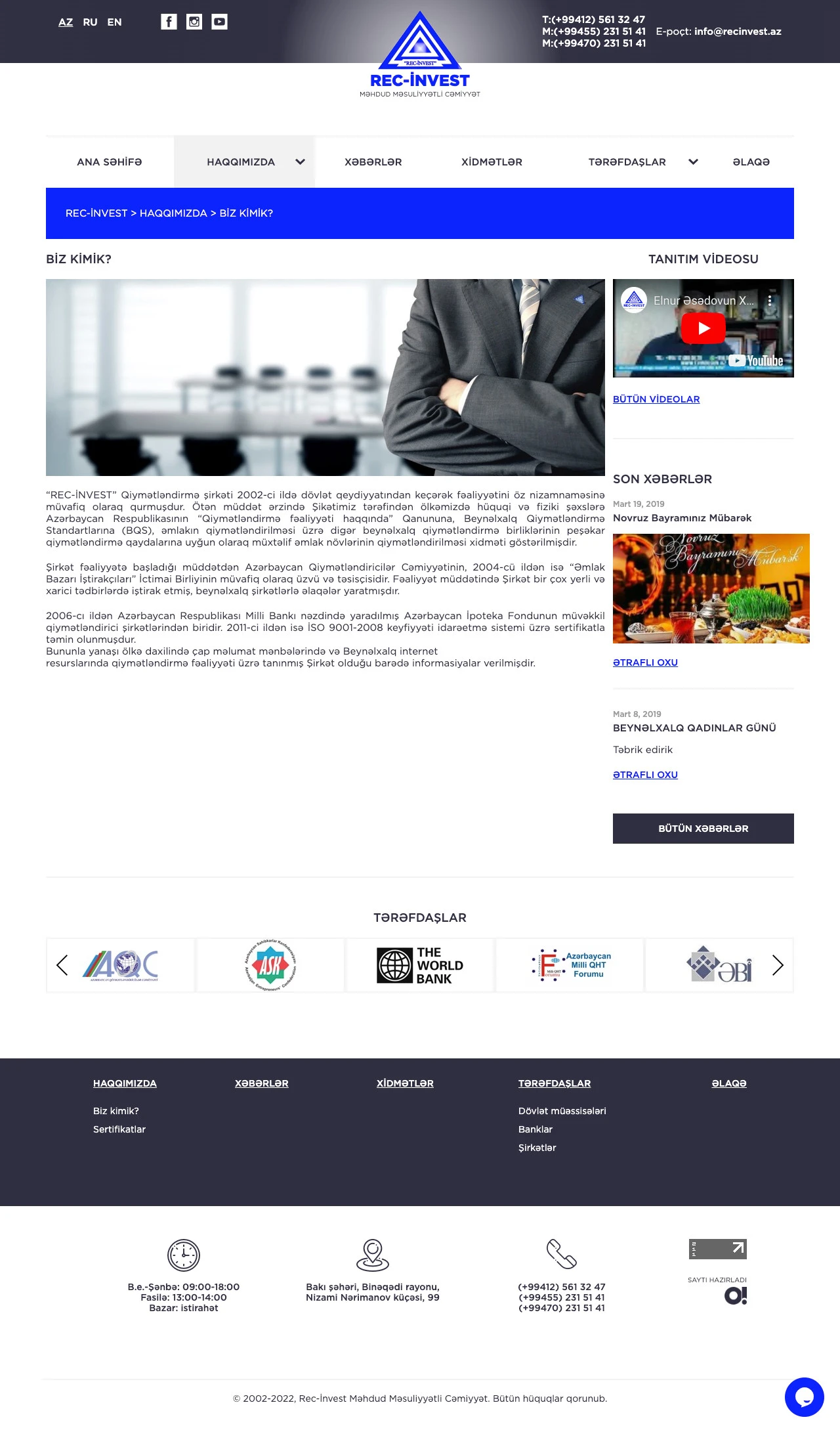 Rec-Invest - Valuation Company's Website 2