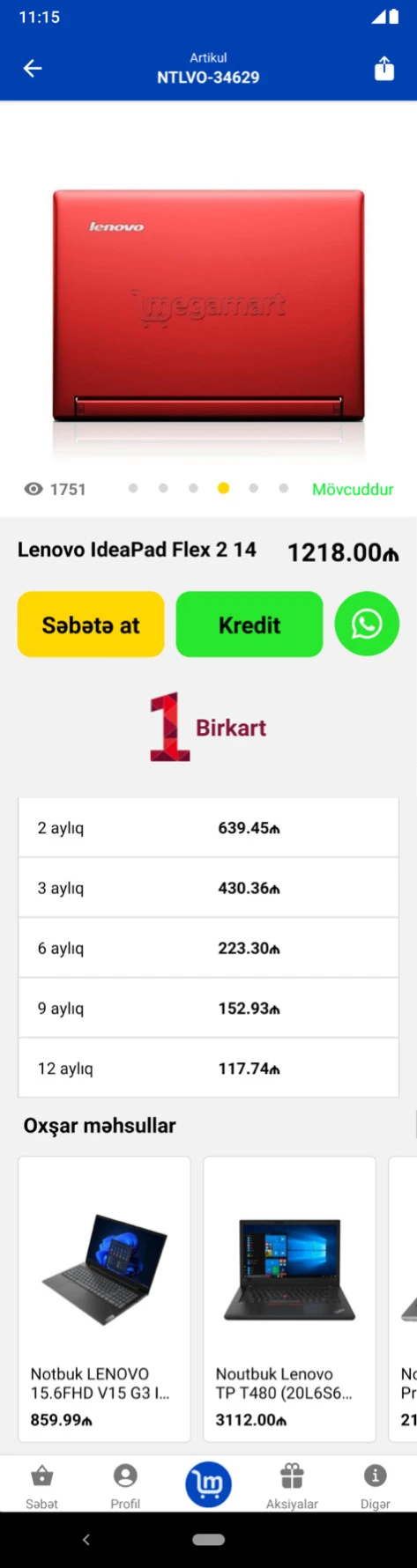 Megamart.az - onlayn meqamarketinin mobil tətbiqi 5