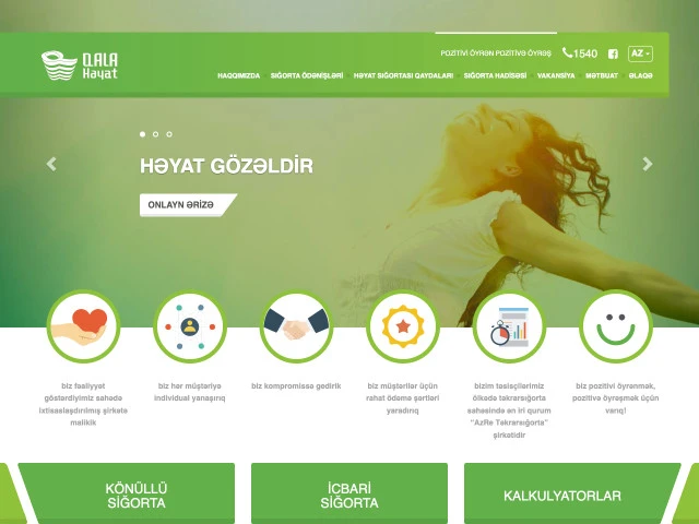 Сайт страховой компании Qala Hayat