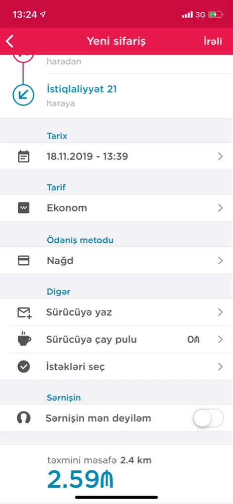 Güvən Taxi Company's Mobile App 8