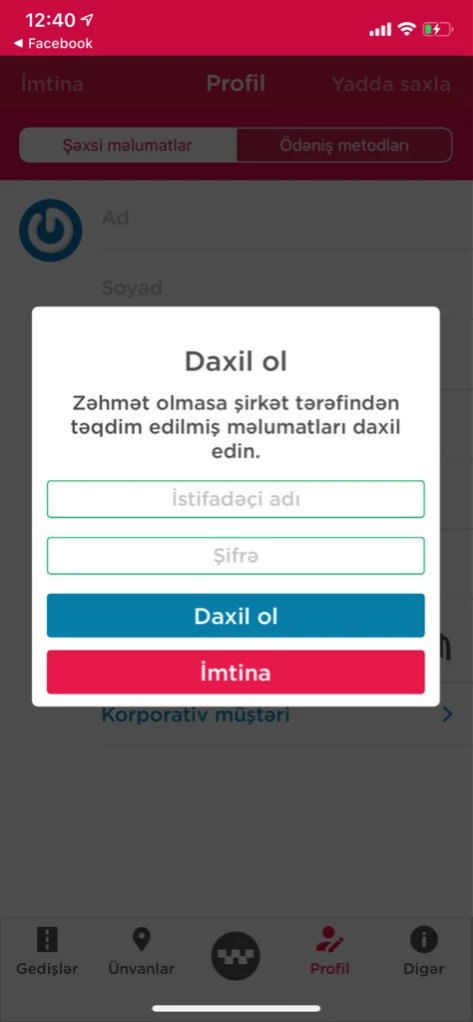 Güvən Taxi Company's Mobile App 7