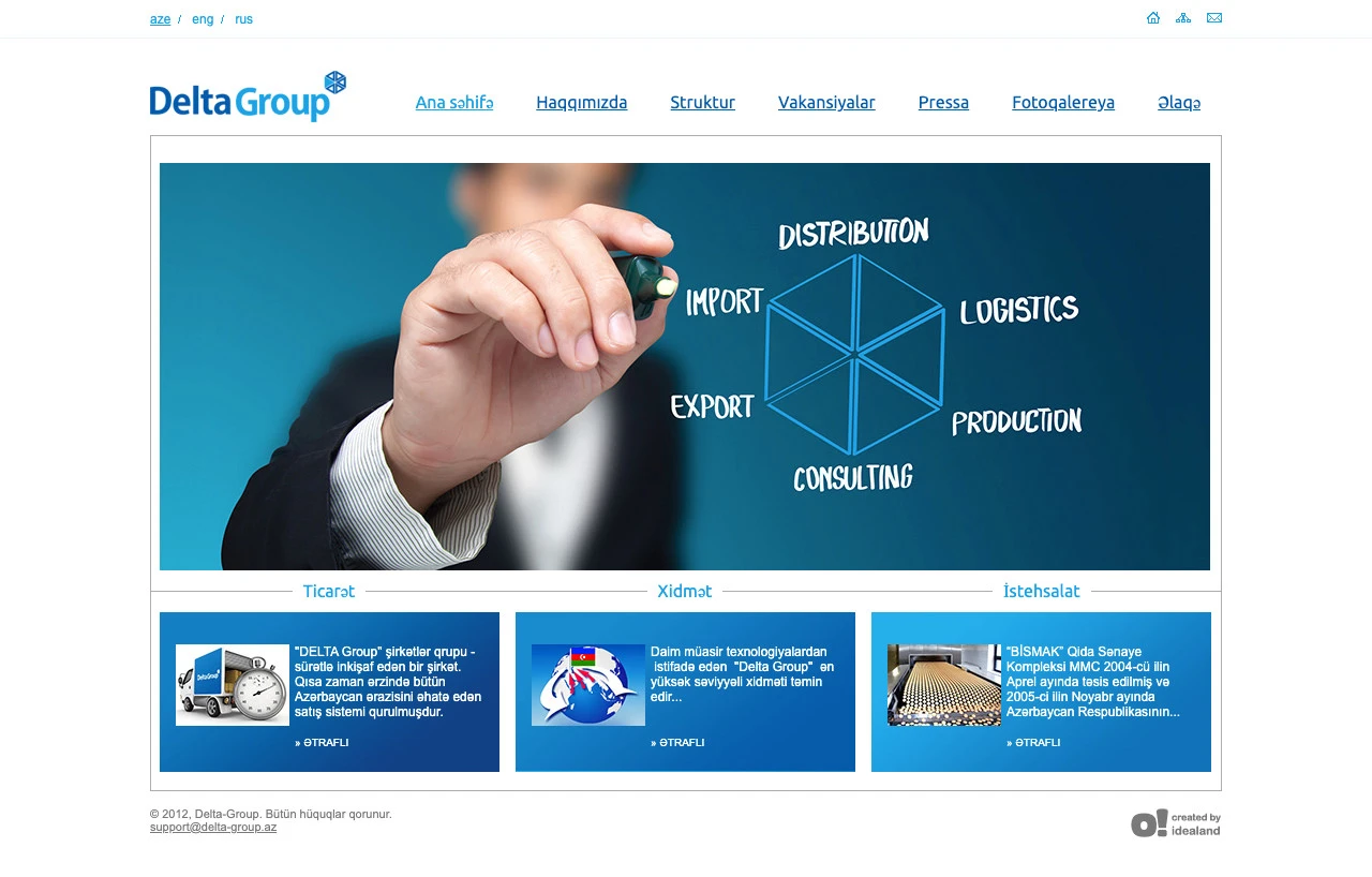 Delta Group şirkətinin saytı 1