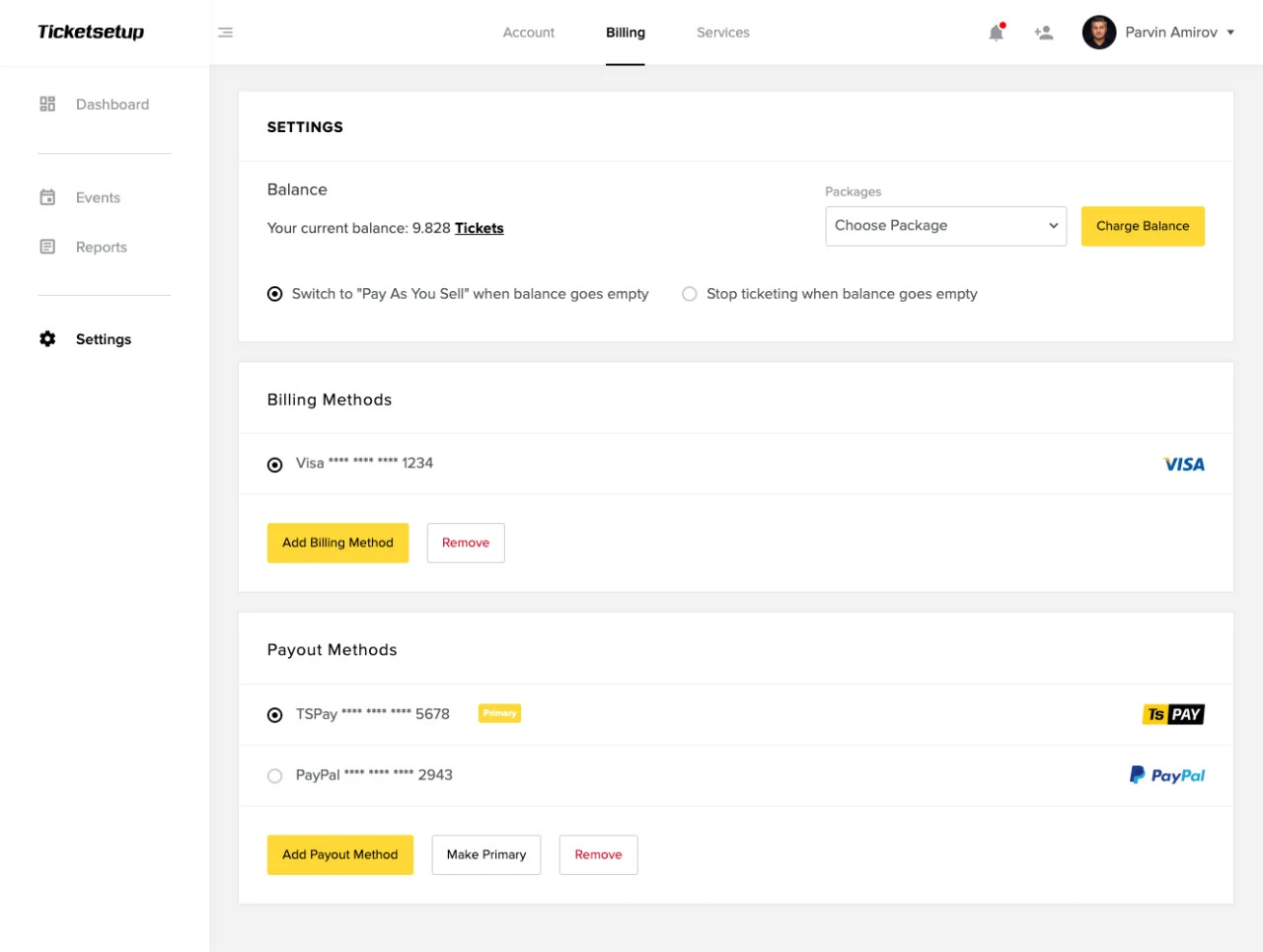 Ticketsetup - İstifadəçi platforması 7
